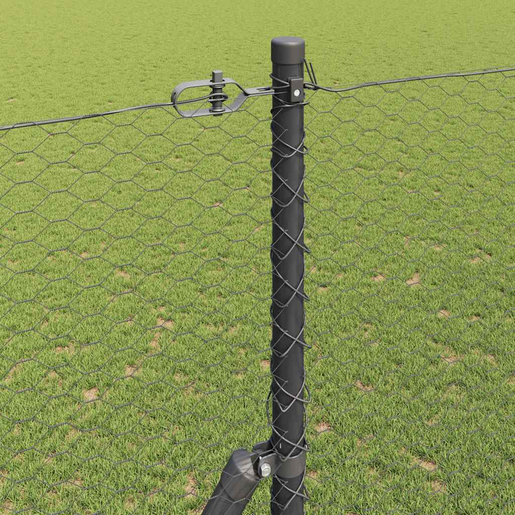 Zaunpfosten Grau 25 x 1,5 m (25 mm Gitter) Stahl