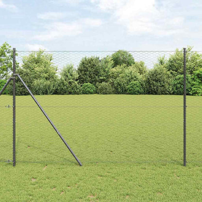 vidaXL Zaunpfosten Grau 25 x 1,5 m (36 mm Maschen) Stahl