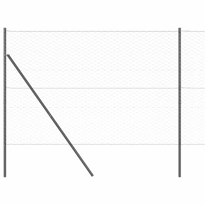vidaXL Zaunpfosten Grau 25 x 1,5 m (50 mm Maschen) Stahl