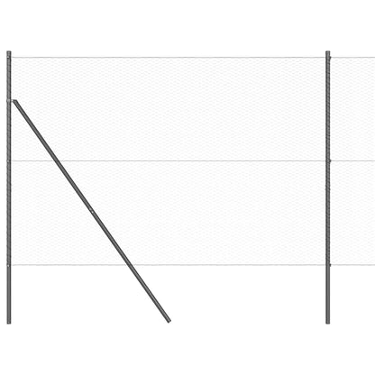 vidaXL Zaunpfosten Grau 25 x 1,6 m (25 mm Netz) Stahl und PVC