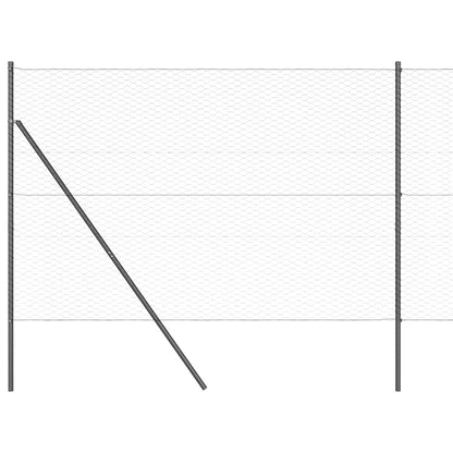 vidaXL Zaunpfosten Grau 25 x 1,6 m (36 mm Mesh) Stahl und PVC