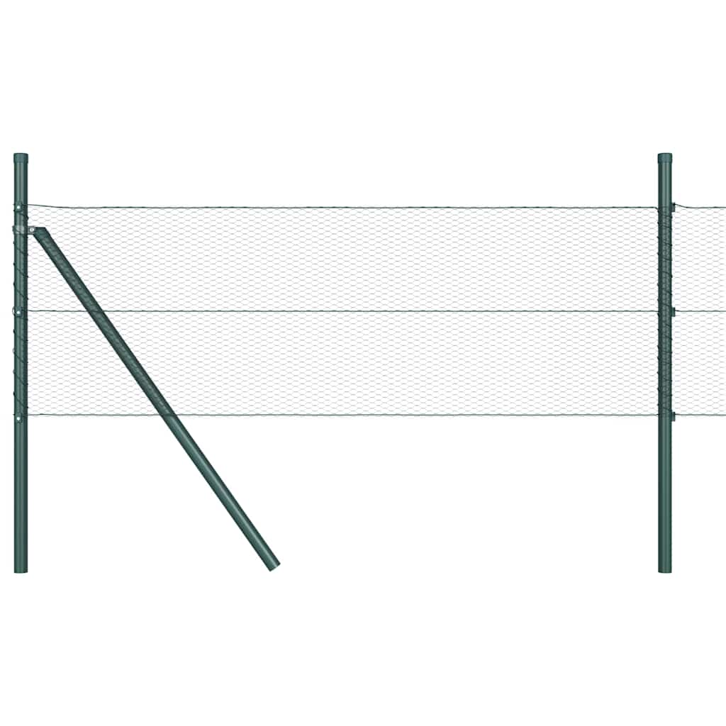 Zaunpfosten Grau 50 x 0,4 m (13 mm Netz) Stahl und PVC