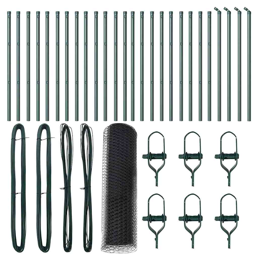 Zaunpfosten Grau 50 x 0,4 m (13 mm Netz) Stahl und PVC