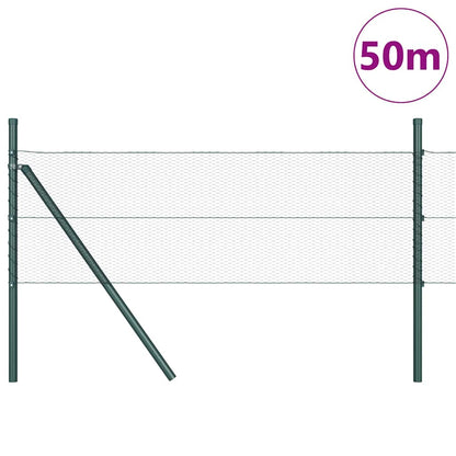 Zaunpfosten Grau 50 x 0,4 m (13 mm Netz) Stahl und PVC