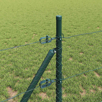 Zaunpfosten Grau 50 x 0,4 m (25 mm Netz) Stahl und PVC