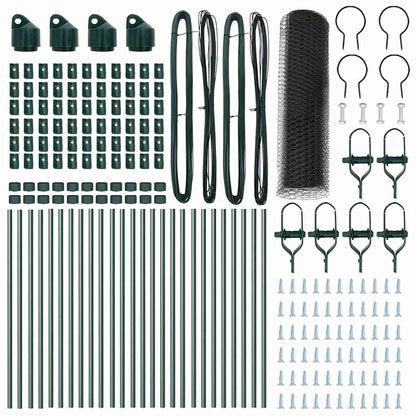 Zaunpfosten Grau 50 x 0,4 m (25 mm Netz) Stahl und PVC