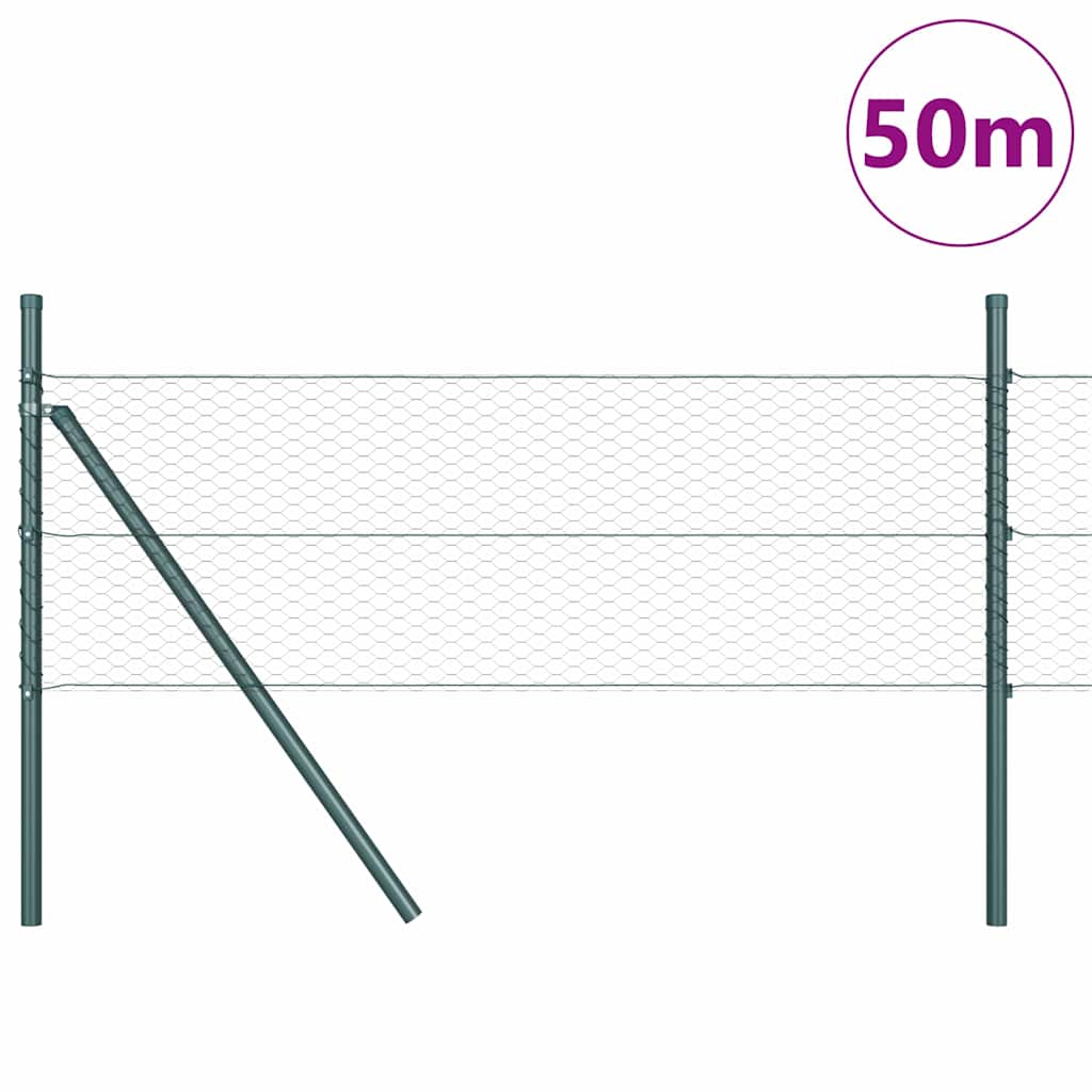 vidaXL Zaunpfosten Grau 50 x 0,5 m (25 mm Maschen) Stahl und PVC