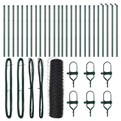 Zaunpfosten Grau 50 x 0,5 m (36 mm Netz) Stahl und PVC