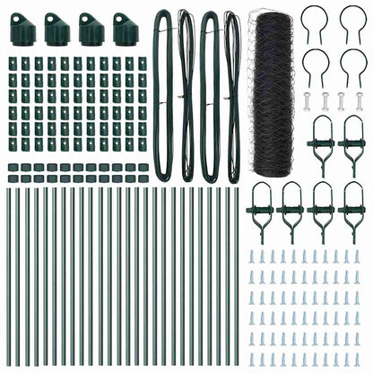 Zaunpfosten Grau 50 x 0,5 m (50 mm Netz) Stahl und PVC