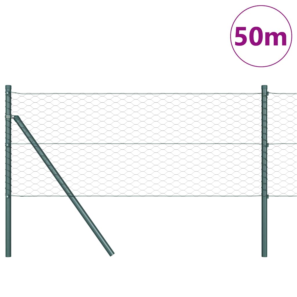 vidaXL Zaunpfosten Grau 50 x 0,6 m (36 mm Mesh) Stahl und PVC