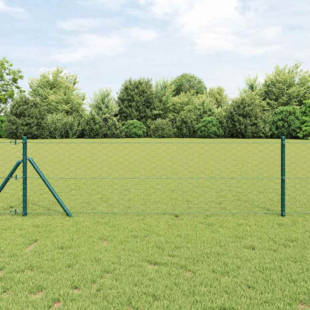 vidaXL Zaunpfosten Grau 50 x 0,6 m (50 mm Gewebe) Stahl und PVC