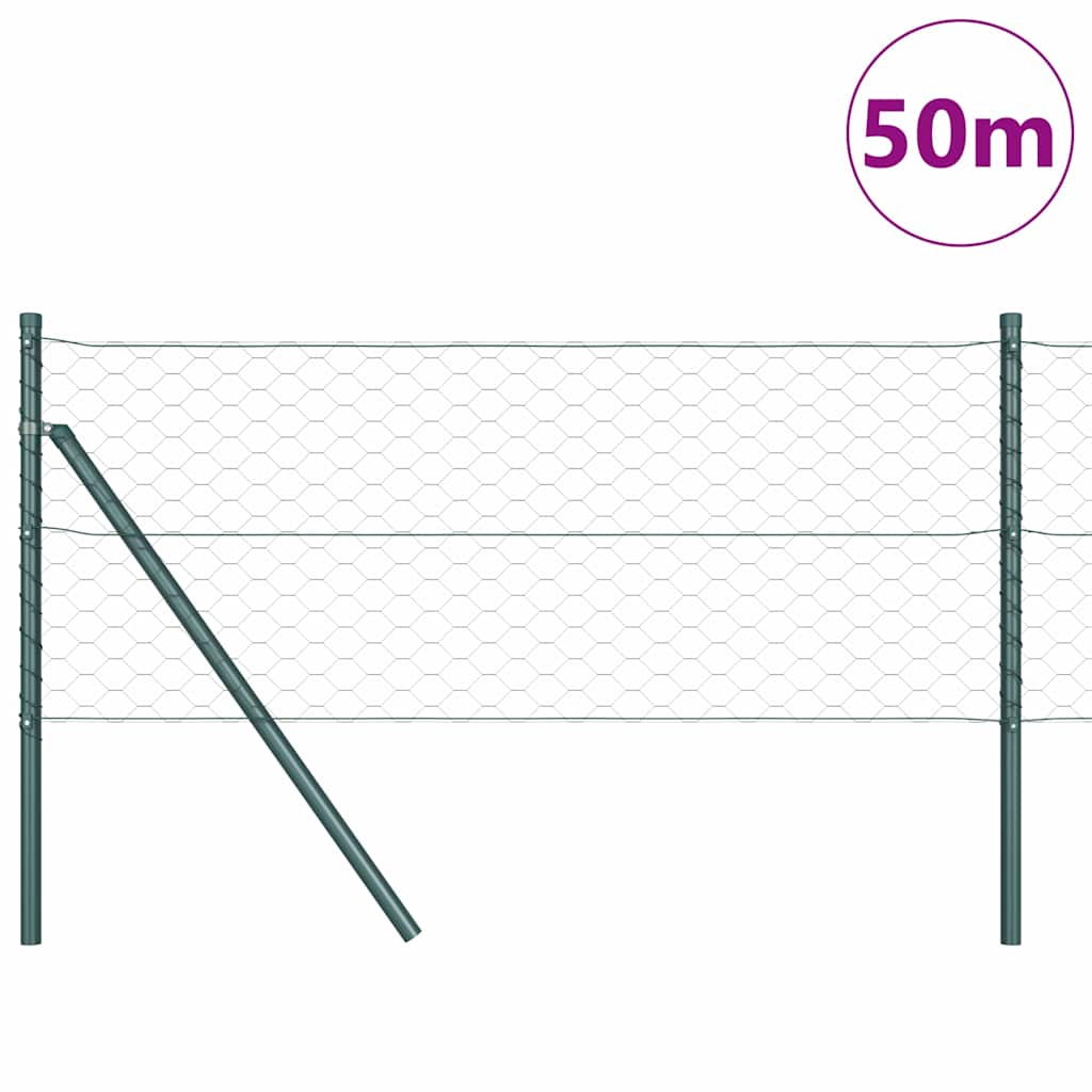 vidaXL Zaunpfosten Grau 50 x 0,6 m (50 mm Gewebe) Stahl und PVC