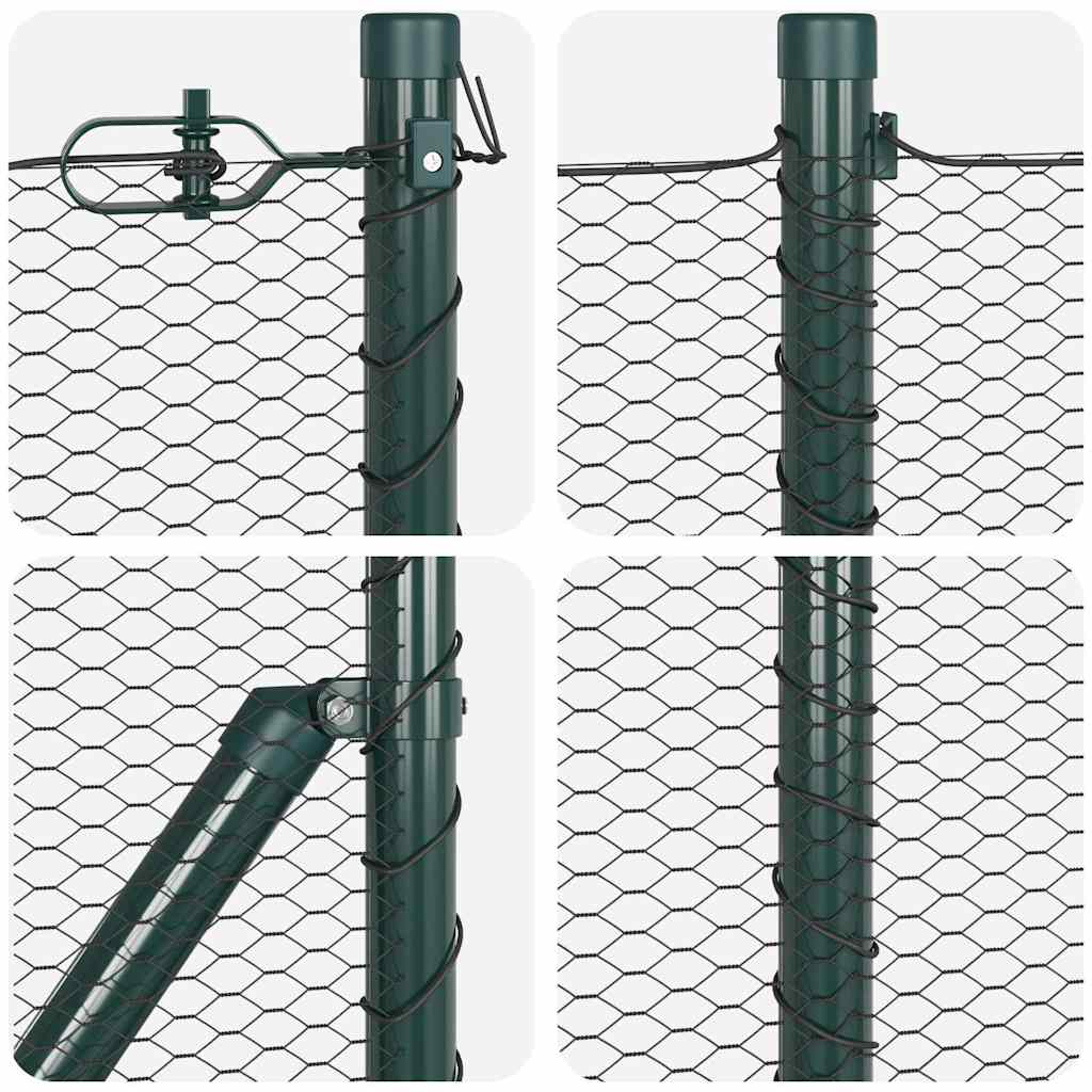 vidaXL Zaunpfosten Grau 50 x 0,8 m (13 mm Maschenweite) Stahl und PVC