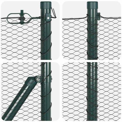 vidaXL Zaunpfosten Grau 50 x 0,8 m (13 mm Maschenweite) Stahl und PVC