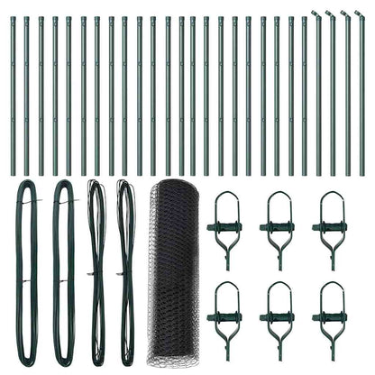 Zaunpfosten Grau 50 x 0,8 m (25 mm Netz) Stahl und PVC