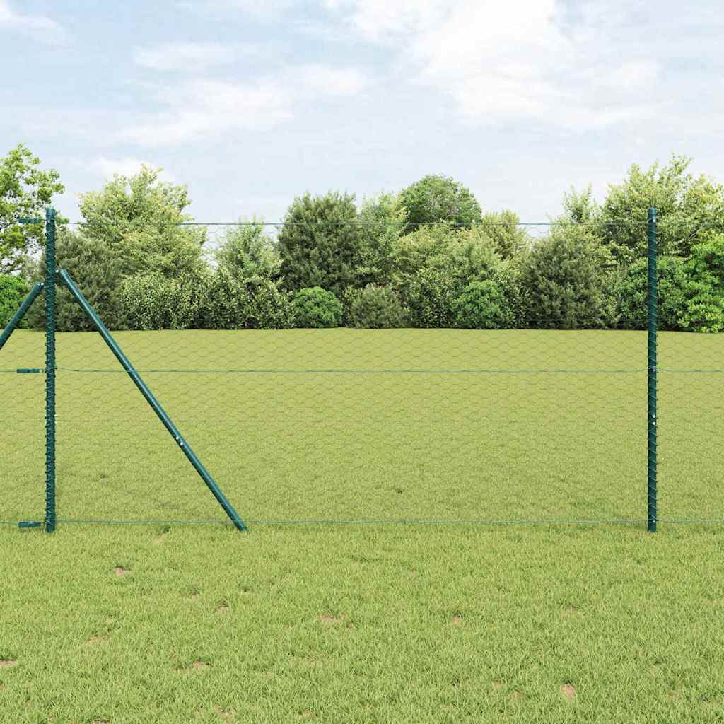 vidaXL Zaunpfosten Grau 50 x 1 m (36 mm Maschen) Stahl und PVC