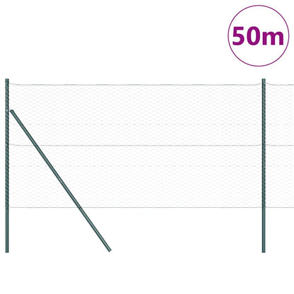 vidaXL Zaunpfosten Grau 50 x 1 m (36 mm Maschen) Stahl und PVC