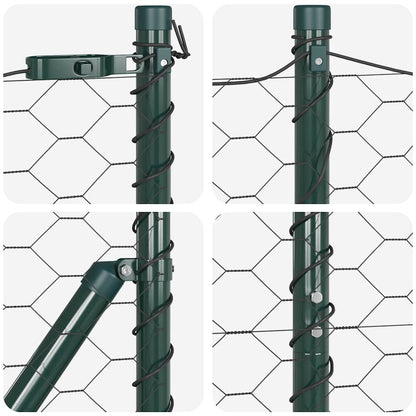 vidaXL Zaunpfosten Grau 50 x 1 m (50 mm Mesh) Stahl und PVC