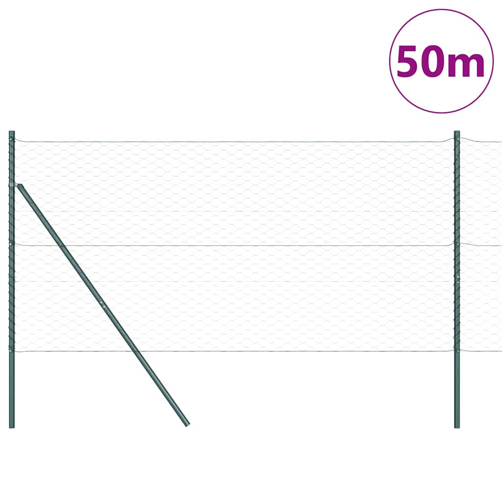 vidaXL Zaunpfosten Grau 50 x 1 m (50 mm Mesh) Stahl und PVC
