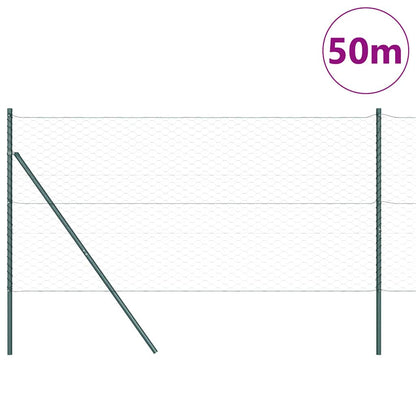 vidaXL Zaunpfosten Grau 50 x 1 m (50 mm Mesh) Stahl und PVC