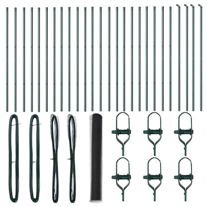 vidaXL Zaunpfosten Grau 50 x 1,2 m (50 mm Gitter) Stahl und PVC