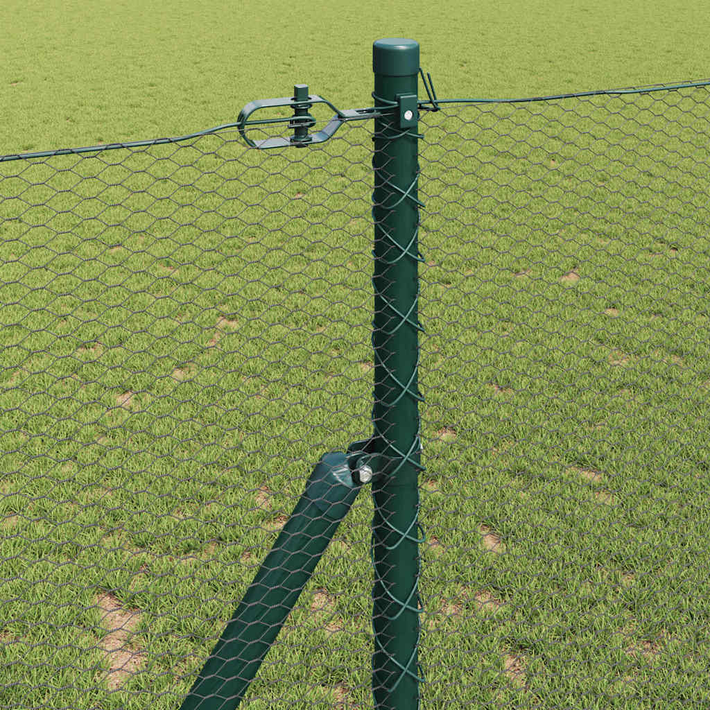 vidaXL Zaunpfosten Grau 50 x 1,4 m (13 mm Maschenweite) Stahl und PVC