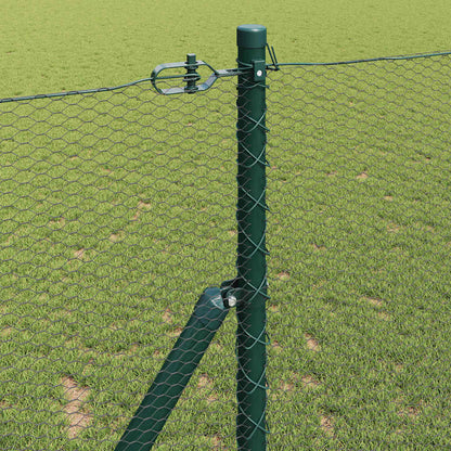 vidaXL Zaunpfosten Grau 50 x 1,4 m (13 mm Maschenweite) Stahl und PVC
