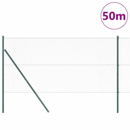 vidaXL Zaunpfosten Grau 50 x 1,4 m (13 mm Maschenweite) Stahl und PVC