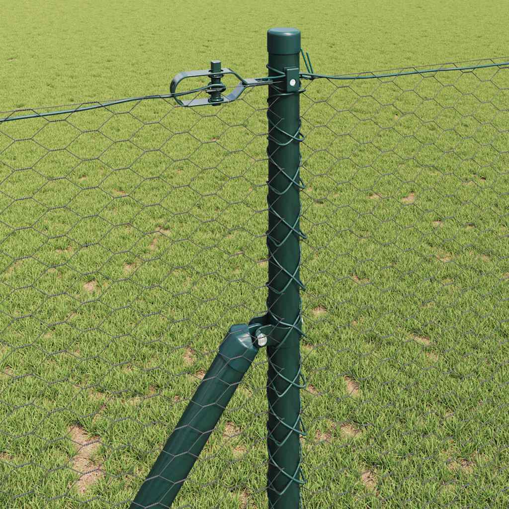 vidaXL Zaunpfosten Grau 50 x 1,4 m (25 mm Maschenweite) Stahl und PVC