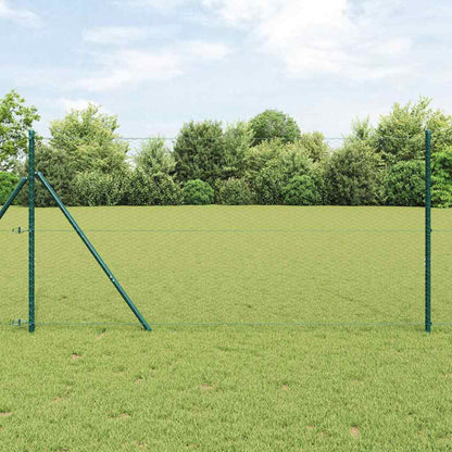 vidaXL Zaunpfosten Grau 50 x 1,4 m (25 mm Maschenweite) Stahl und PVC