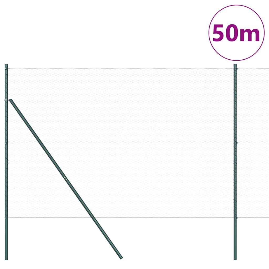 vidaXL Zaunpfosten Grau 50 x 1,5 m (25 mm Maschenweite) Stahl und PVC