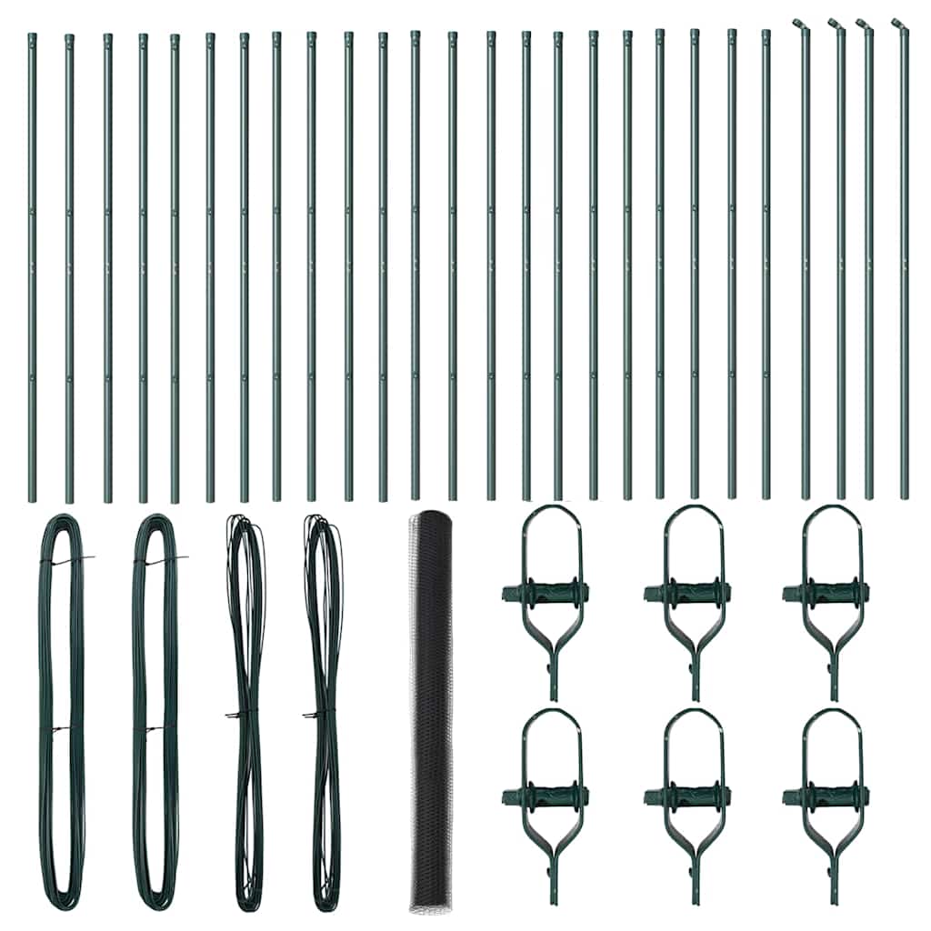 vidaXL Zaunpfosten Grau 50 x 1,6 m (36 mm Gitter) Stahl und PVC