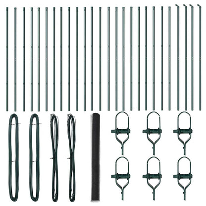 vidaXL Zaunpfosten Grau 50 x 1,6 m (36 mm Gitter) Stahl und PVC