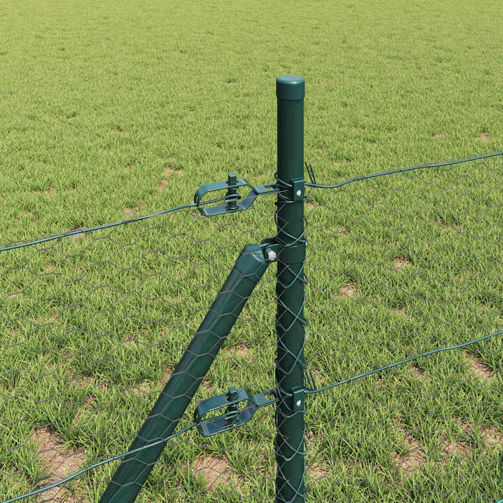 Zaunpfosten Grau 100 x 0,4 m (25 mm Netz) Stahl und PVC