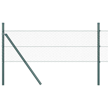 vidaXL Zaunpfosten Grau 100 x 0,4 m (25 mm Netz) Stahl und PVC
