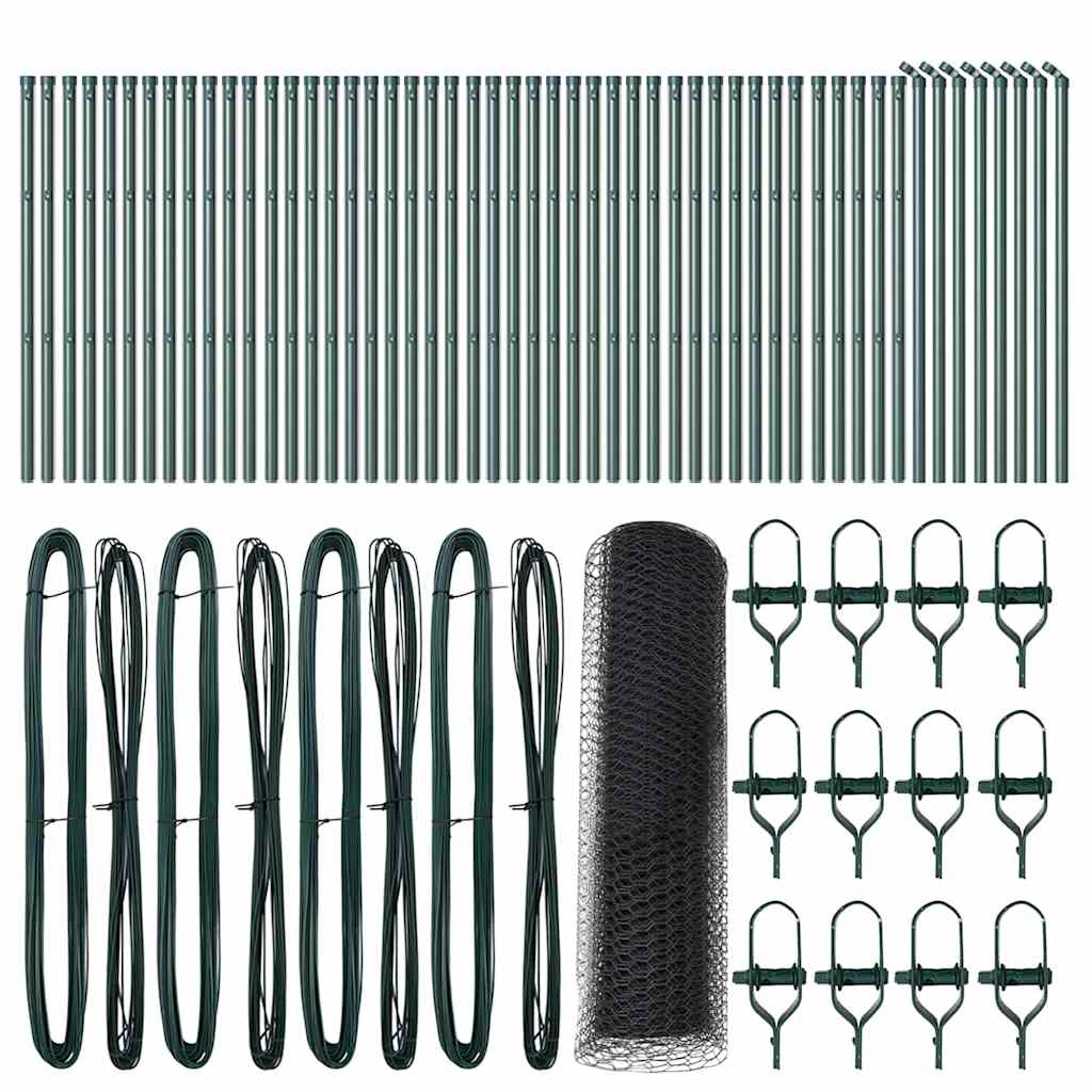 Zaunpfosten Grau 100 x 0,4 m (25 mm Netz) Stahl und PVC