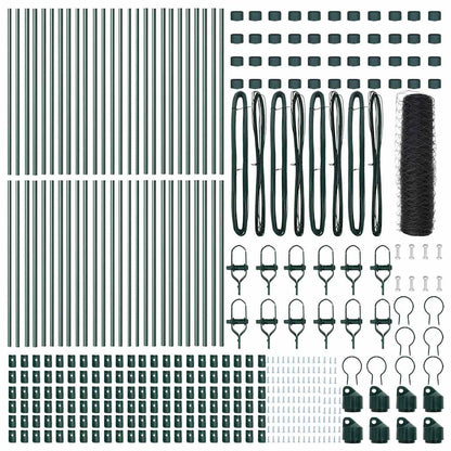 Zaunpfosten Grau 100 x 0,4 m (50 mm Netz) Stahl und PVC