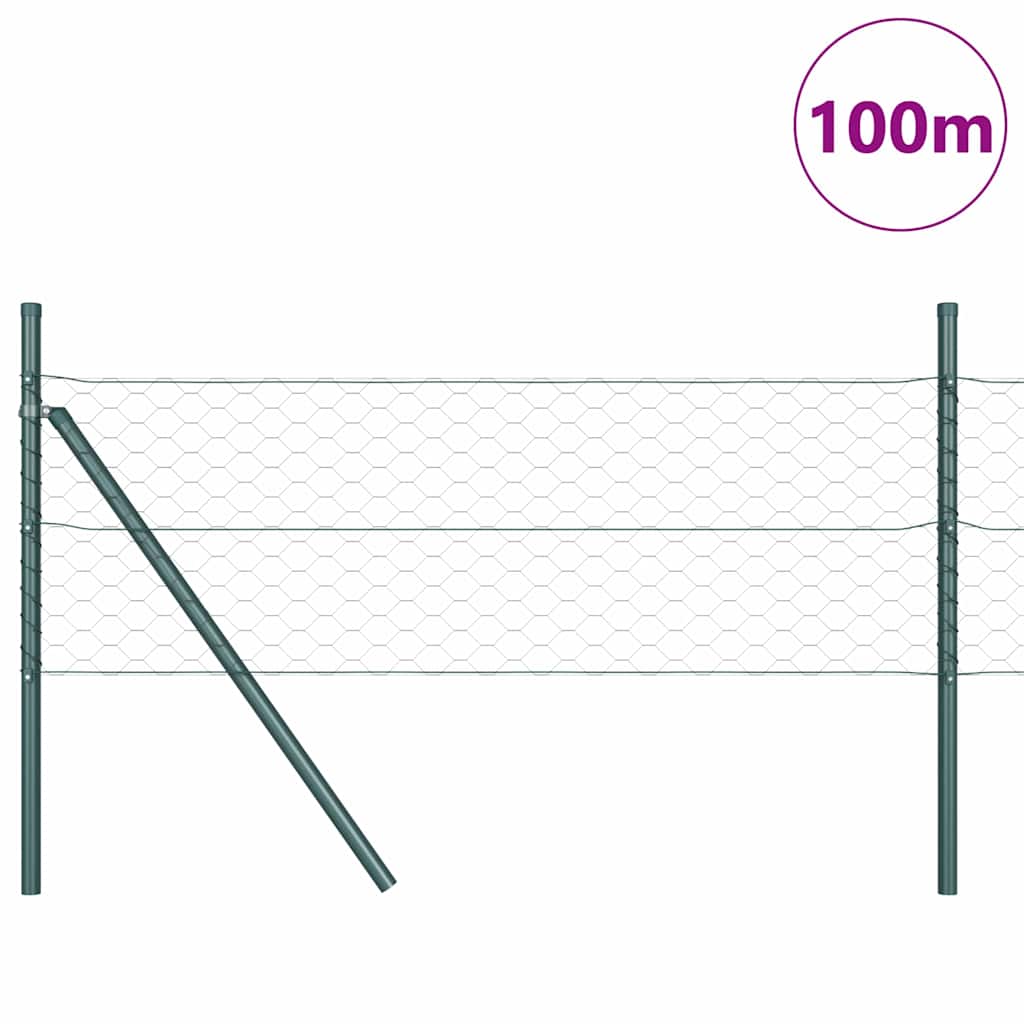 Zaunpfosten Grau 100 x 0,4 m (50 mm Netz) Stahl und PVC