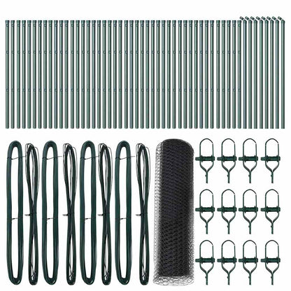 Zaunpfosten Grau 100 x 0,5 m (25 mm Netz) Stahl und PVC