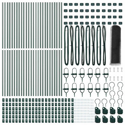 Zaunpfosten Grau 100 x 0,5 m (25 mm Netz) Stahl und PVC