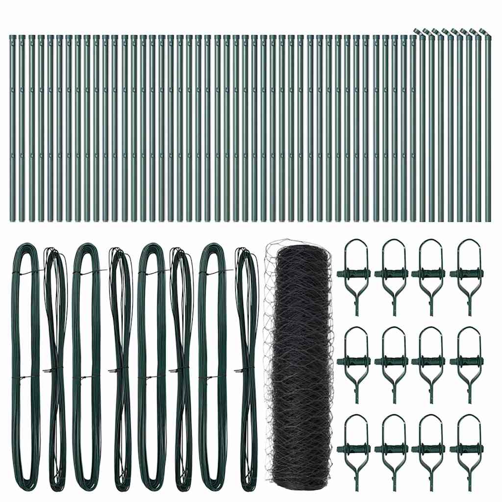 vidaXL Zaunpfosten Grau 100 x 0,5 m (36 mm Maschenweite) Stahl und PVC