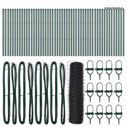 vidaXL Zaunpfosten Grau 100 x 0,5 m (36 mm Maschenweite) Stahl und PVC