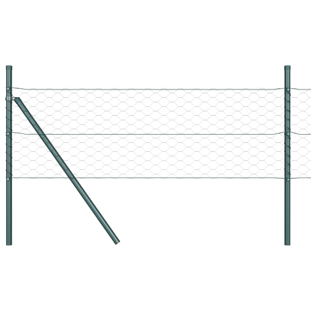 vidaXL Zaunpfosten Grau 100 x 0,5 m (50 mm Maschenweite) Stahl und PVC