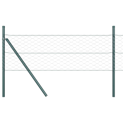 vidaXL Zaunpfosten Grau 100 x 0,5 m (50 mm Maschenweite) Stahl und PVC