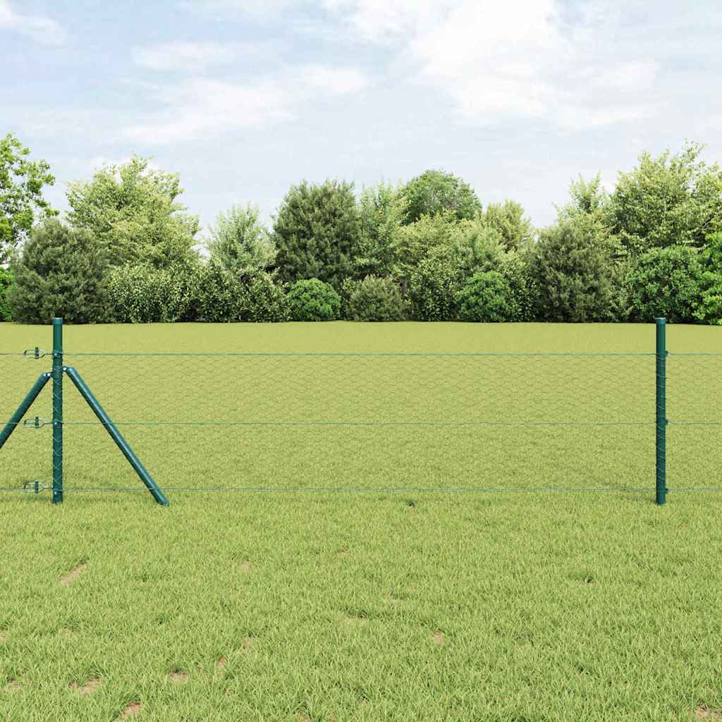 vidaXL Zaunpfosten Grau 100 x 0,6 m (25 mm Maschen) Stahl und PVC