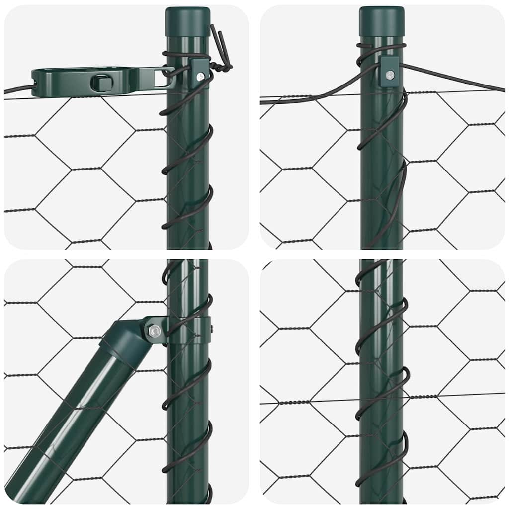 vidaXL Zaunpfosten Grau 100 x 0,6 m (50 mm Masche) Stahl und PVC