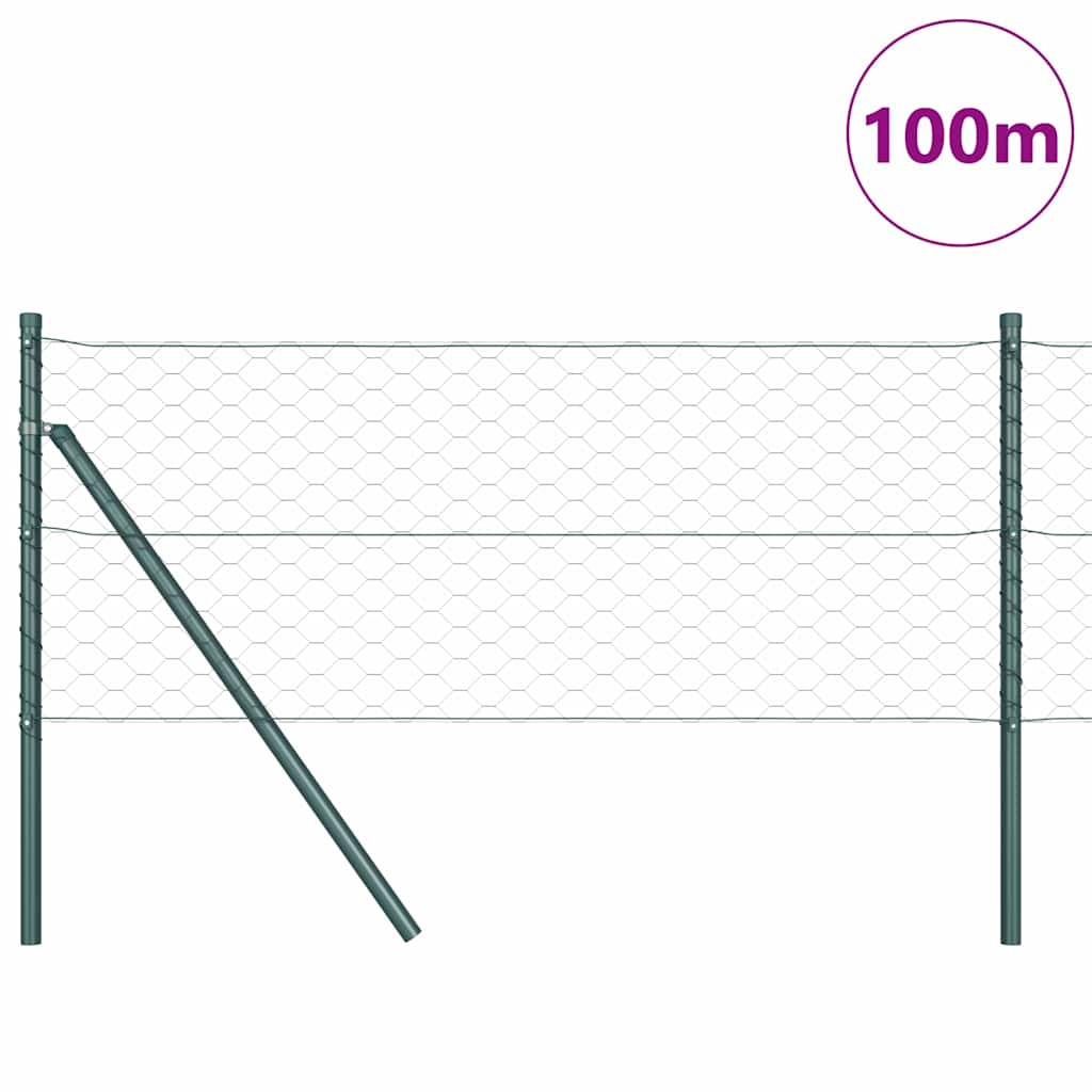 vidaXL Zaunpfosten Grau 100 x 0,6 m (50 mm Masche) Stahl und PVC