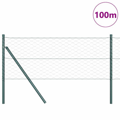 vidaXL Zaunpfosten Grau 100 x 0,6 m (50 mm Masche) Stahl und PVC