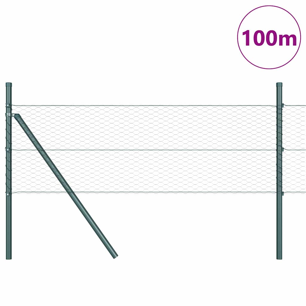 vidaXL Zaunpfosten Grau 100 x 0,8 m (25 mm Gitter) Stahl und PVC