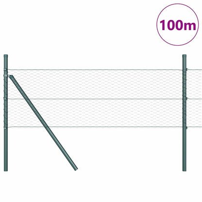 vidaXL Zaunpfosten Grau 100 x 0,8 m (25 mm Gitter) Stahl und PVC